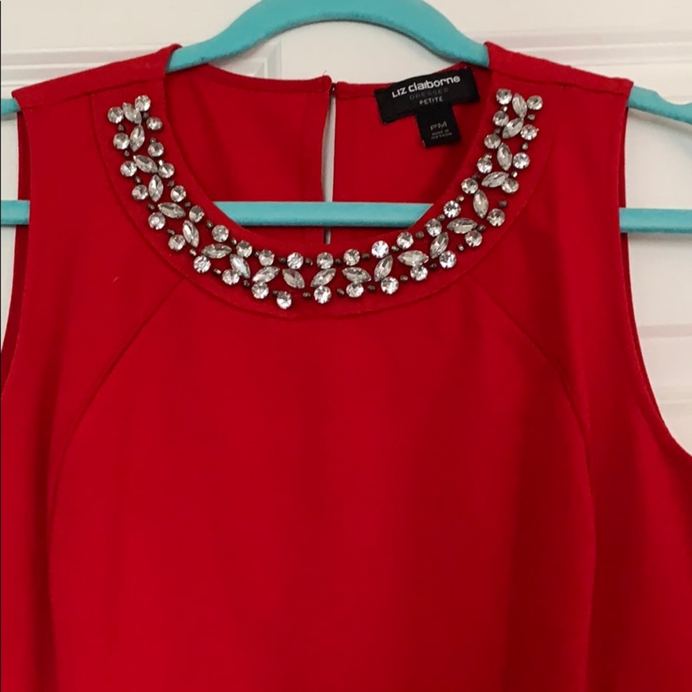 Red & Silver Gems Dress Liz Claiborne